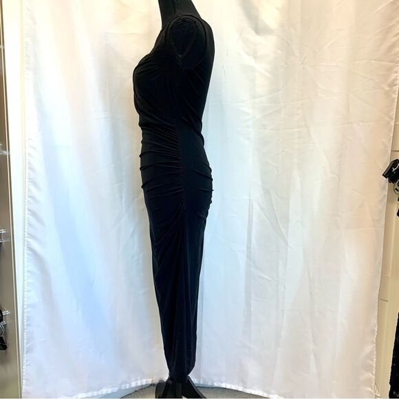 HOT miami styles black ruched sweetheart gold choker bodycon cocktail dress Sz M - Picture 5 of 15
